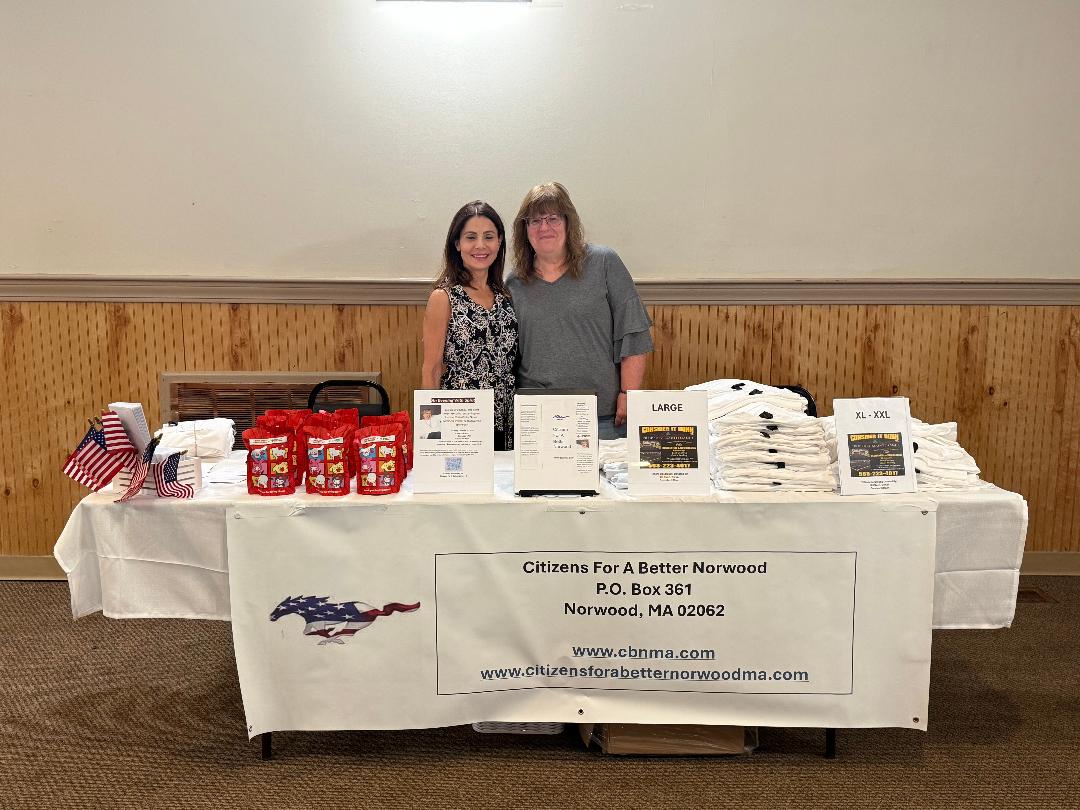 Vera Willett and Patty Bailey at the CBN table, July 2026